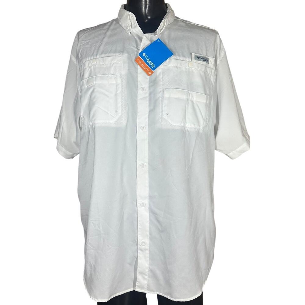 Columbia Tamiami II PFG Omni Shade SS Shirt XL WhiteFishing Camping Outdoors Men
